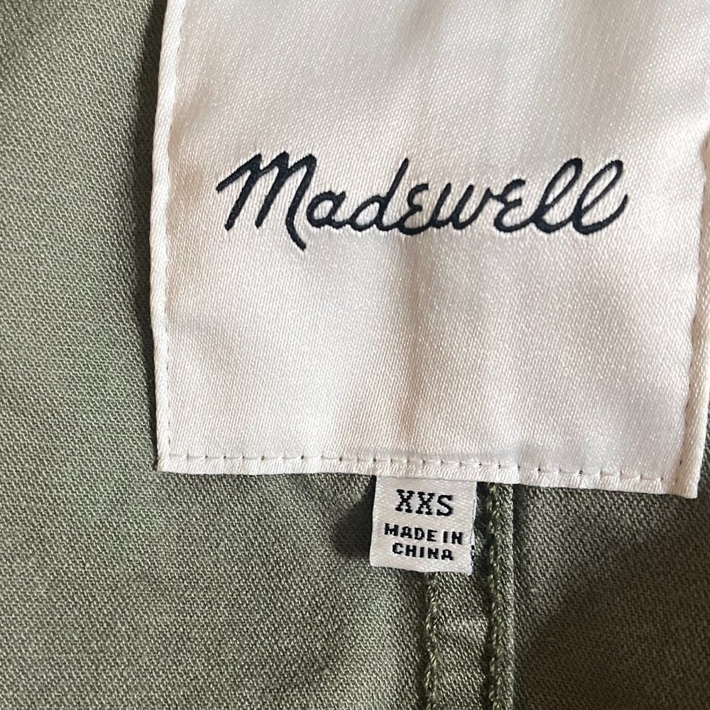 **Madewell "Passage Jacket" | XXS | Army Surplus Green | Cinch Waist | Pockets** - Picture 9 of 12
